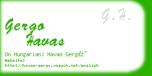 gergo havas business card